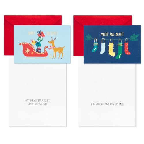 Hallmark Christmas Cards with Envelopes Assorted 24-Pack Merry & Bright