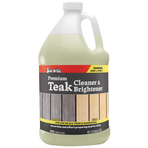 Teak Cleaner & Brightener Gallon - Restores Weathered Wood, 128 OZ - Star Brite