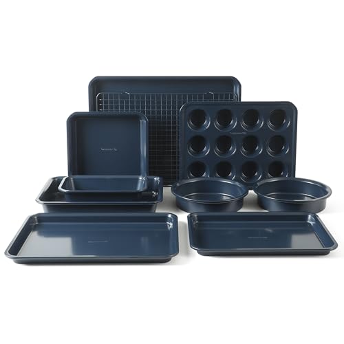 Calphalon Legacy Navy Blue Nonstick Bakeware Set - 10 Pieces, Oven Safe Carbon Steel