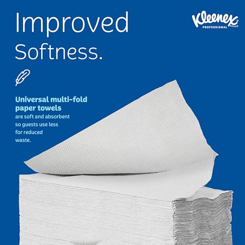 150 Count Kleenex Multifold Paper Towels Bulk Pack of 16 - Soft, Absorbent, Eco-Friendly