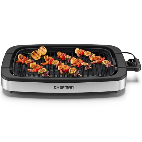 Large Smokeless Indoor Electric Grill with Extra Large Surface - Nonstick, Adjustable Temp
