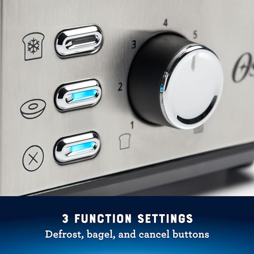 2-Slice Toaster with Extra Wide Slots - Bagel Toaster, Stainless Steel - Oster