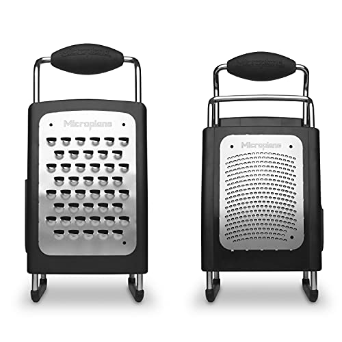 Microplane Four-Sided Stainless Steel Box Grater - Multi-Purpose Slicer & Zester