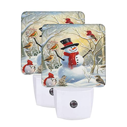 Dewoofly Christmas Snowman Night Light Set of 2 – Christmas Snow Forest Plug-in