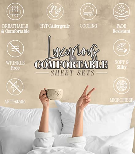 Elegant Comfort Christmas Tree King Microfiber Sheet Set - 1500 Thread Count, Wrinkle-Resistant, Breathable & Soft Bedding