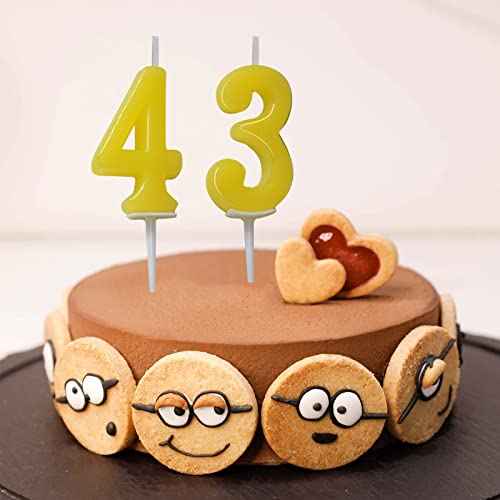 10 Pieces Birthday Cake Candles - Number Candles, Number 0-9 Cake Numeral Candle for Christmas Birthday, Birthday Candles for Wedding Reunion Theme Party (Yellow)