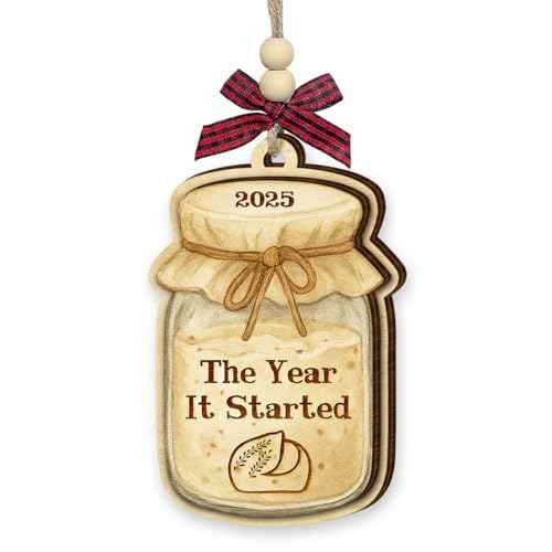 Sourdough Christmas Ornament 2025 - Sourdough Gifts for Women, Men, Baking Gifts for Bread Bakers Mom, Grandma, Aunt, Sister, Baker - 2 Layered Baking Ornaments for Tree Decorations