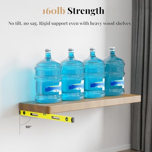 8pcs Heavy Duty Invisible Floating Shelf Brackets 6-Inch Black Wall Shelf Support
