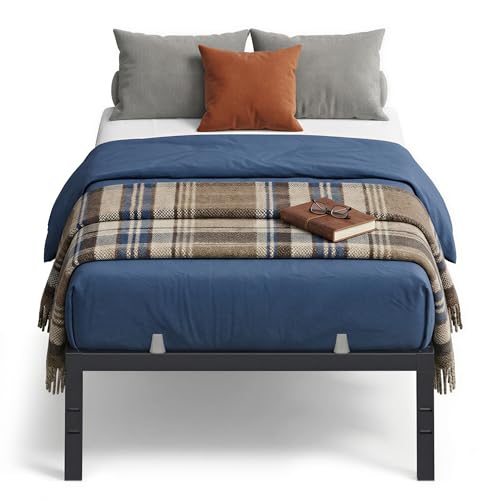 Twin Metal Bed Frame 14 Inch Tall, Noise-Free Support — Quick Assembly