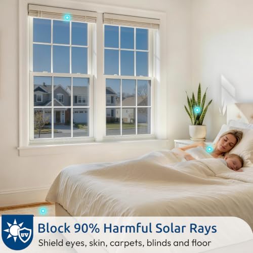 Rabbitgoo Window Privacy Film 35.4 x 196.8 Inches - Silver One Way Reflective