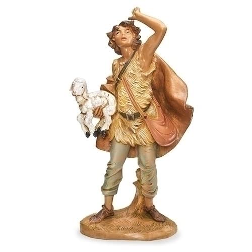 Fontanini Nativity Shepherd Figure 7.5" - Made in Italy, Hand-Painted
