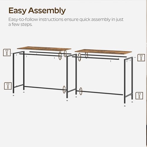 YATINEY 78.7-Inch Rectangular Bar Table - Industrial Counter Height Dining