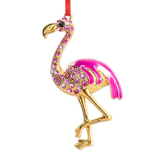 BIZIBAFF Pink Flamingo Christmas Ornament B-pink Flamingo Sparkly Rhinestones Holiday Decor