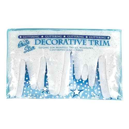 Brite Star Christmas Decorations Sparkle Icicle Trim, White (30-566-00)