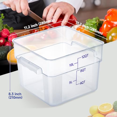 4 Pack 12 Qt Clear Polycarbonate Food Storage Containers with Airtight Lids