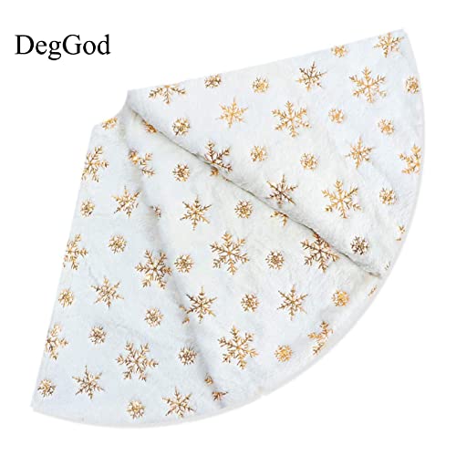 Plush Christmas Tree Skirts, 36 inches Luxury Snowy White Faux Fur