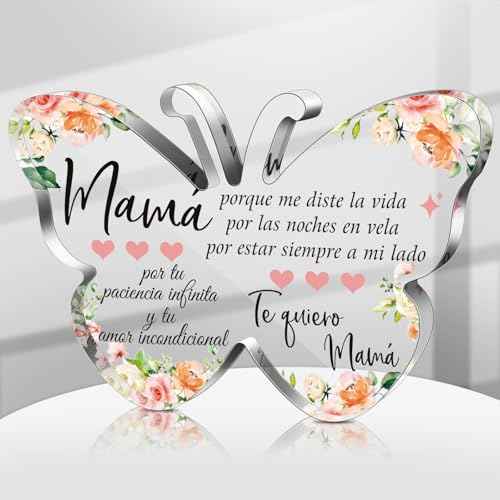 Shellwei Spanish Christian Acrylic Gift for Women Religious Inspirational Gift with Bible Verse Regalos Cristianos Para Mujer Bible Prayer Choice for Women Mother's Day Xmas Birthday Present(Bright)