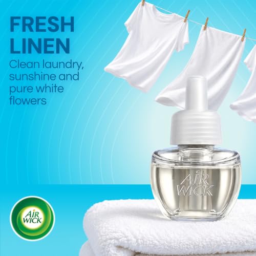 Air Wick Plug-In Refills with Essential Oils - Fresh Linen, 10 Pack (Includes 10 Count Pack of 10)