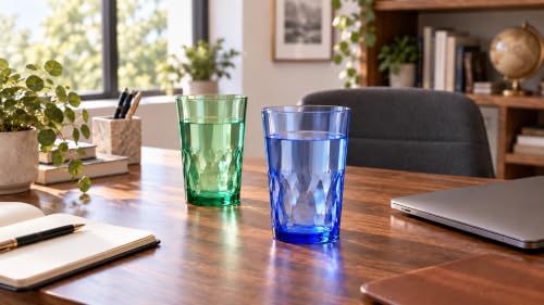 Set of 6 Unbreakable Acrylic Drinking Glasses - 19oz Stackable Water Cups
