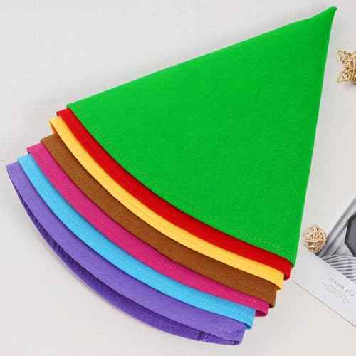 16 Packs Gnome Costume Set 7 Pcs Felt Dwarf Hats 7 Pcs White Fake Beard 2 Pcs Fake Ears for Halloween Christmas Party Cosplay