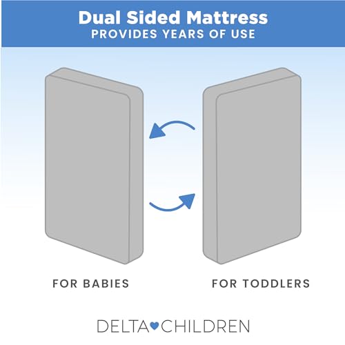 Grey Dual Sided Baby Crib Mattress - Waterproof, CertiPUR-US, Made in USA