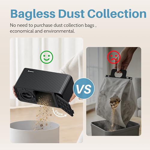 Touchless Vacuum Automatic Dustpan - Black, 20KPa Suction, Compact Baggless Design