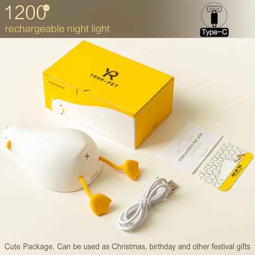 Existential Crisis Duck Lamp - Rechargeable Squishy Night Light for Kids, Lying Flat Ducky Lay Lamps, Fun Xmas Gifts for Duck Lovers, Nursery College Dorm Decor Trendy Stuff, Safe Silicone