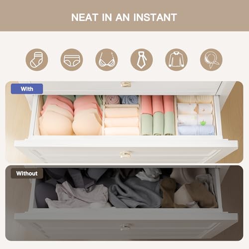 Criusia Beige 21-Pack Drawer Organizer Set for Clothes & Baby Items