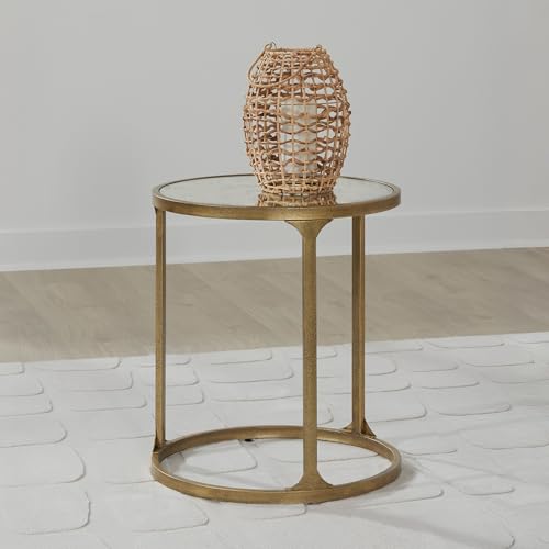 Antique Gold Signature Design by Ashley Korajane Round End Table, 20 Inch