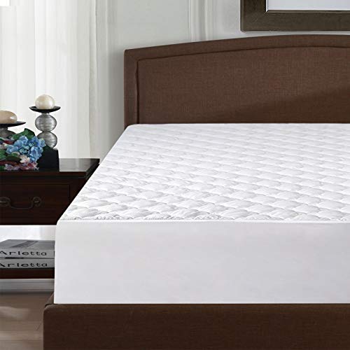 Twin Mattress Pad Cover - Deep Pocket Quilted Fitted Air Mattress Topper - Microfiber, Polyester Fill - Variation of Case Fabric Microfiber, Polyester Fill, Twin 15-23 Inch Deep