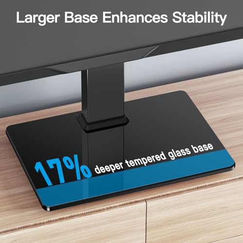 PERLESMITH Universal Swivel TV Stand for 37-80 Inch Flat & Curved TVs, Holds Up to 99lbs