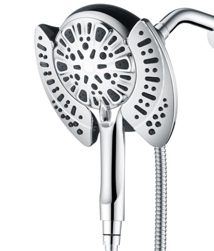 INAVAMZ 2-in-1 Shower Head with Handheld Combo Silver 2.5 GPM, Oval