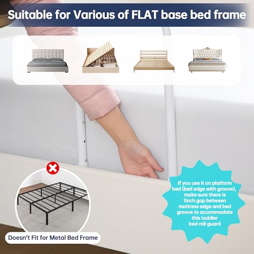 Bed Guard Rail for Toddlers 78.7 Inch Foam Padded Bedside Safety Rail - Flexible & Adjustable