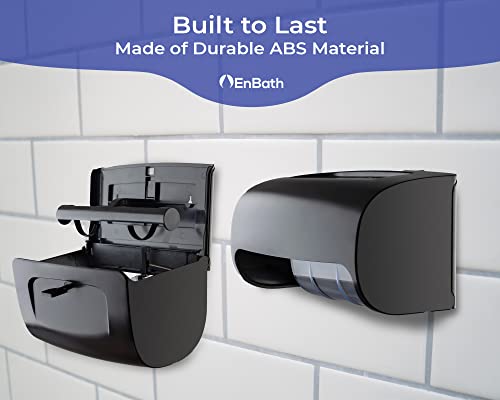 Commercial Wall Mount Double Toilet Paper Dispenser Locking Black