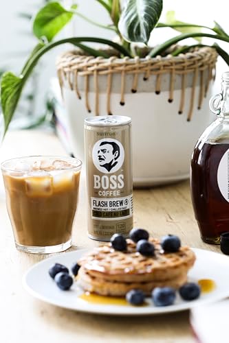 BOSS Japanese Flash Brew Coffee with Milk - Ready-to-Drink 8oz, 12 Pack