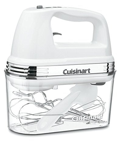 White 9-Speed Hand Mixer with 220W Motor, Beaters & Storage Case