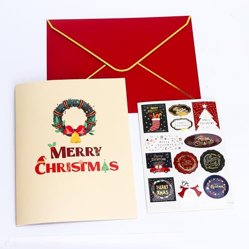 Ribbli Musical Christmas Card with Light & Envelope - Pop Up Holiday Greeting