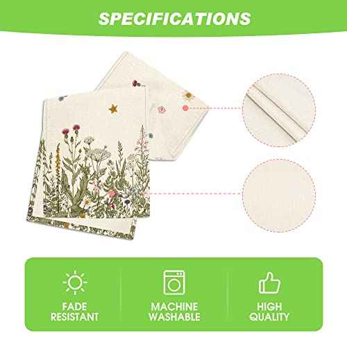 Artoid Mode Antique Herbs and Wild Flowers Summer Table Runner, Spring Fall Kitchen Dining Table Decoration for Home Party 13x72 Inch