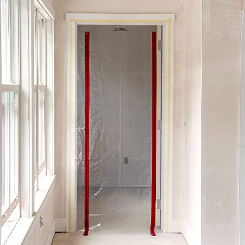 ZipWall ZipDoor ZDS Standard Dust Barrier Zipper Door Kit - 1 Pack, Red, Includes Double-Sided Tape