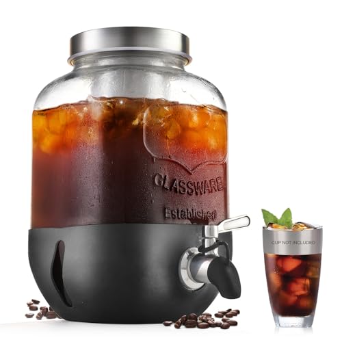 1 Gallon Cold Brew Coffee Maker with Stainless Steel Filter & Spigot
