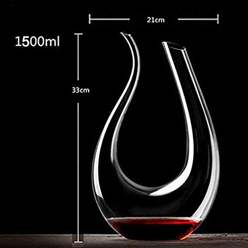1500ML Hand Blown Lead-Free Crystal Wine Decanter with Aerator & Elegant Spout