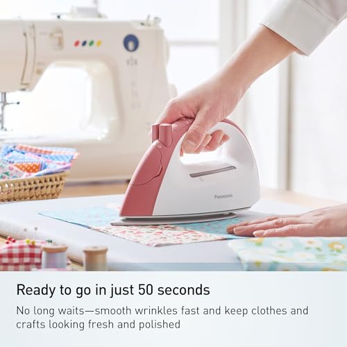 Panasonic Compact Cordless Steam Iron with Charging Station - Red