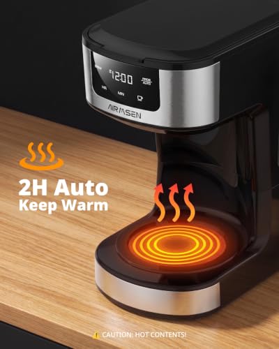 AIRMSEN 12-Cup Programmable Drip Coffee Maker - Home Kitchen Brew Machine