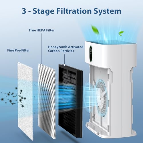 CHIVALZ 4 Pack HEPA Replacement Filters for HY4866 Air Purifier - Original Version