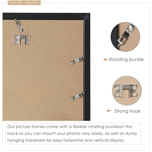 DUENPY 22x32 Inch Collage Photo Frame for 24 4x6 Photos Black - Easy Install, Shatterproof Plexiglass, Wall Mountable