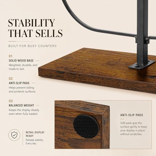 Cowboy Hat Display Stand for 6 Hats Freestanding Countertop Hat Rack