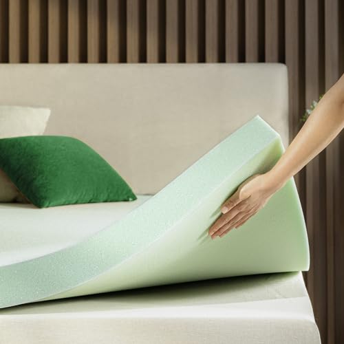 Zinus Green Tea Memory Foam Mattress Topper Queen 3-Inch Pressure Relief Small Box