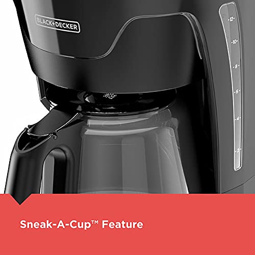BLACK+DECKER 12-Cup Programmable Coffee Maker CM1110B, Black