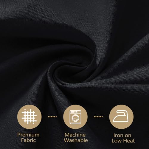CKIKU 120 Inch Black Round Tablecloths - 12 Pack for 48-96 Inch Tables