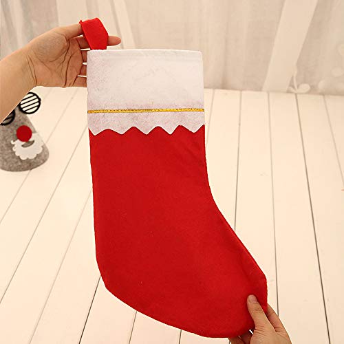 DALJIAFA 5 Pack Large Red & White Christmas Stockings Holiday Decor DIY Kit